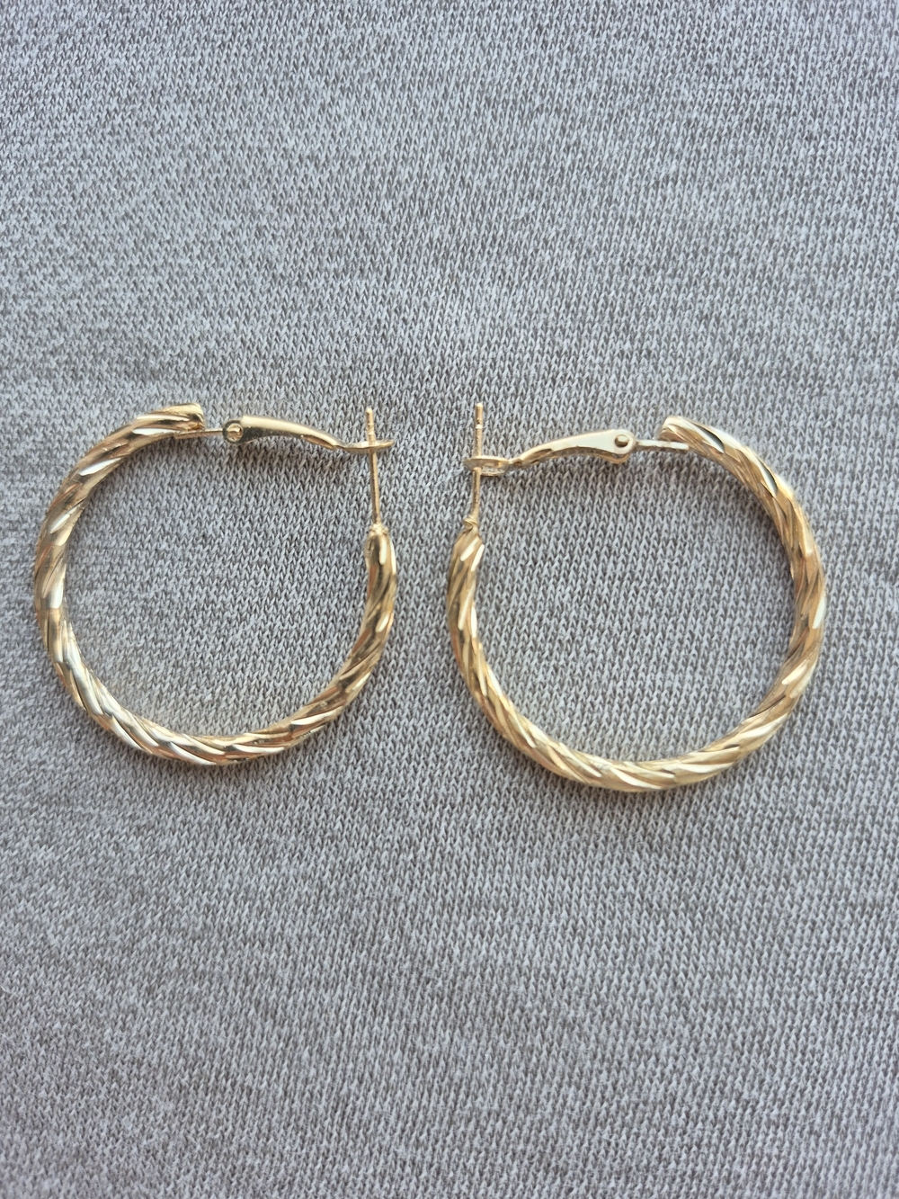 Gold Twisted Hoop Earrings - Women Jewelry